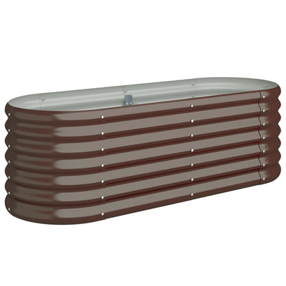 Garden Raised Bed | Brown | Powder-Coated Steel | 114 x 40 x 36 cm