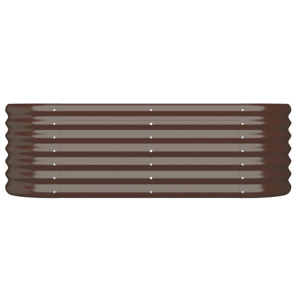 Garden Raised Bed | Brown | Powder-Coated Steel | 114 x 40 x 36 cm