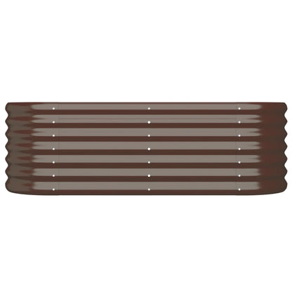 Garden Raised Bed | Brown | Powder-Coated Steel | 114 x 40 x 36 cm