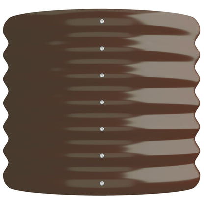Garden Raised Bed | Brown | Powder-Coated Steel | 114 x 40 x 36 cm