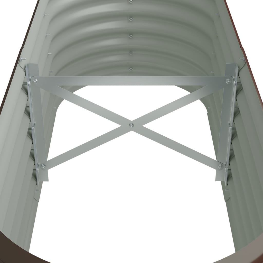 Garden Raised Bed | Brown | Powder-Coated Steel | 114 x 40 x 36 cm