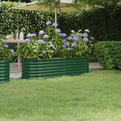 Garden Raised Bed | Green | Powder-coated steel | Large |  Durable