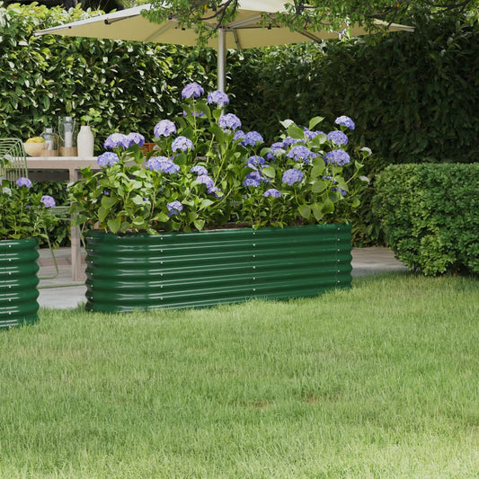 Garden Raised Bed | Green | Powder-coated steel | Large |  Durable