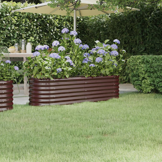 Garden Raised Bed | Brown | Powder-coated steel | 152 cm x 40 cm x 36 cm