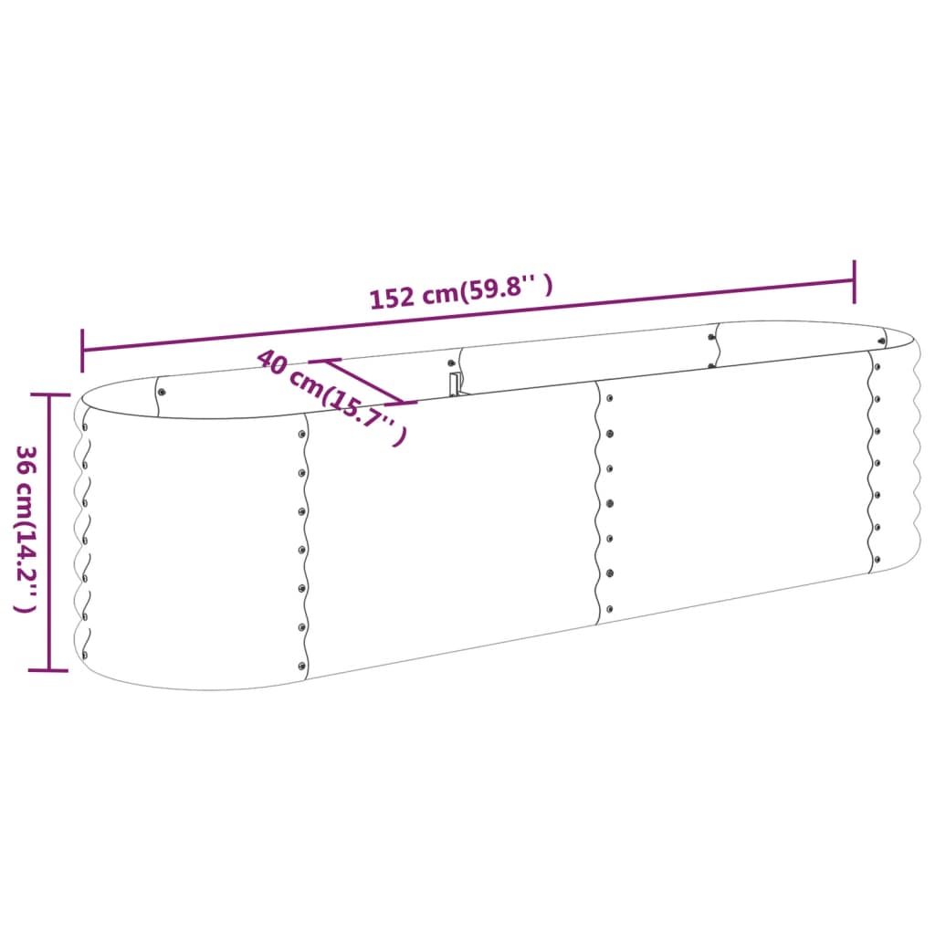 Garden Raised Bed | Anthracite | Powder-coated steel | Large | Durable