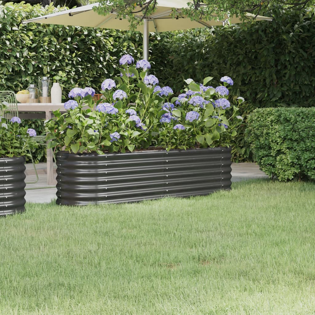 Garden Raised Bed | Anthracite | Powder-coated steel | Large | Durable