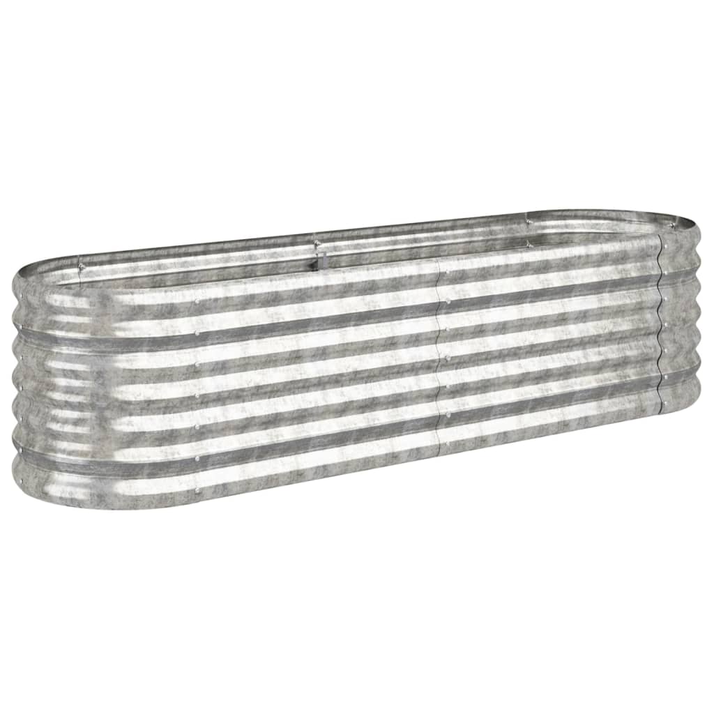 Garden Raised Bed | Silver | Powder-coated steel | 152 cm x 40 cm x 36 cm
