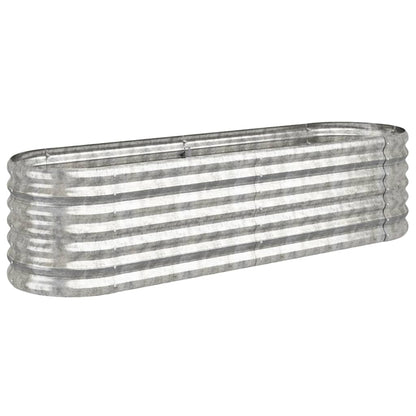 Garden Raised Bed | Silver | Powder-coated steel | 152 cm x 40 cm x 36 cm