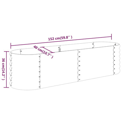 Garden Raised Bed | Silver | Powder-coated steel | 152 cm x 40 cm x 36 cm