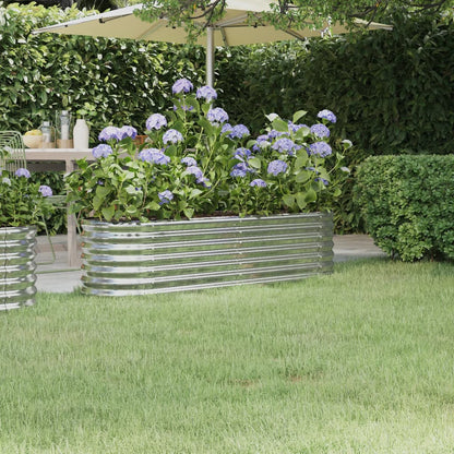 Garden Raised Bed | Silver | Powder-coated steel | 152 cm x 40 cm x 36 cm