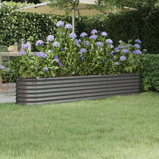 Garden Raised Bed | Grey | Powder-coated steel | Large | Durable