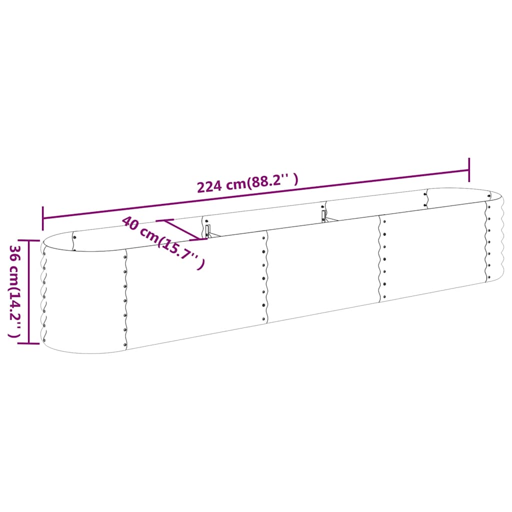 Garden Raised Bed | Anthracite | Powder-coated steel | Large | Durable