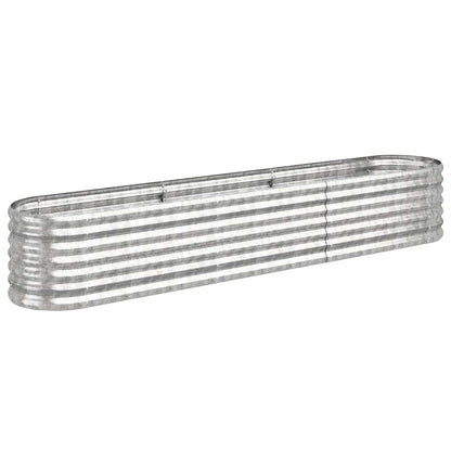 Garden Raised Bed Galvanised Steel 224x40x36 cm Silver