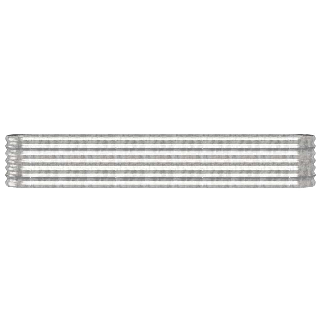 Garden Raised Bed Galvanised Steel 224x40x36 cm Silver