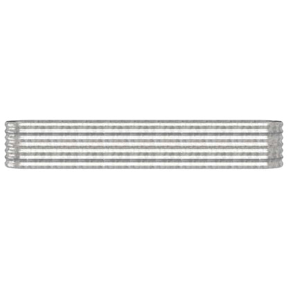 Garden Raised Bed Galvanised Steel 224x40x36 cm Silver