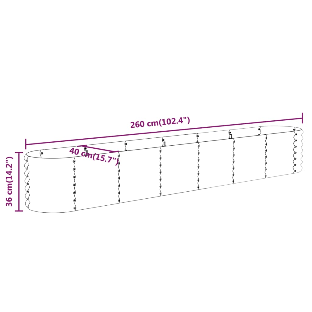 Garden Raised Bed | Green | Powder-coated steel | Large | Durable