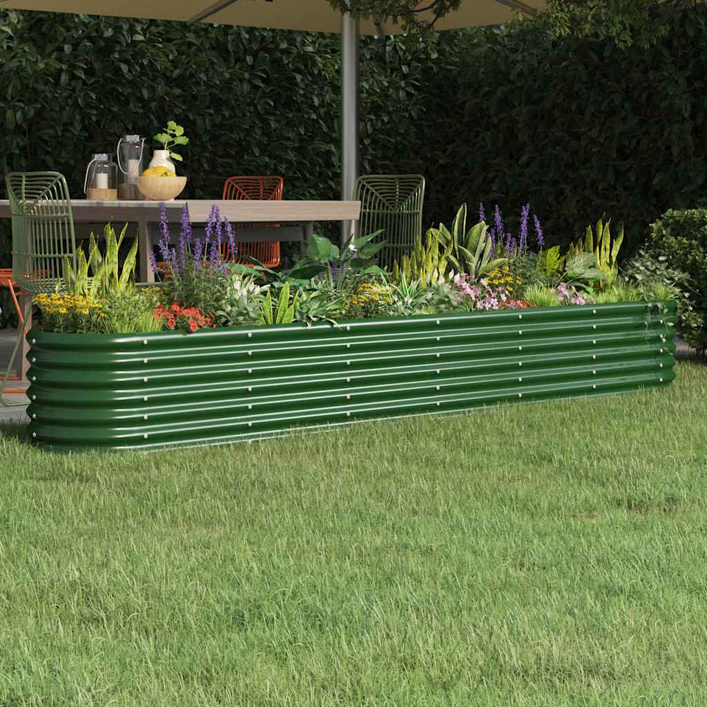 Garden Raised Bed | Green | Powder-coated steel | Large | Durable