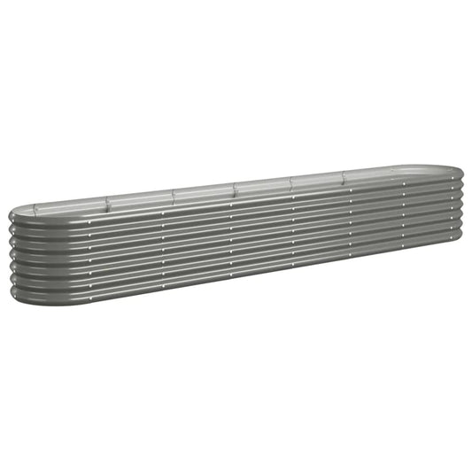 Garden Raised Bed Galvanised Steel 260x40x36 cm Grey