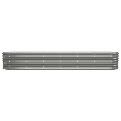 Garden Raised Bed Galvanised Steel 260x40x36 cm Grey