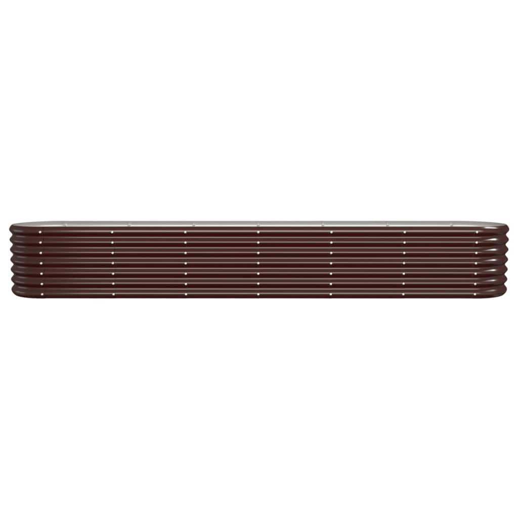 Garden Raised Bed Galvanised Steel 260x40x36 cm Brown