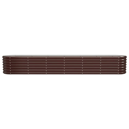 Garden Raised Bed Galvanised Steel 260x40x36 cm Brown
