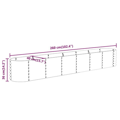 Garden Raised Bed Galvanised Steel 260x40x36 cm Brown