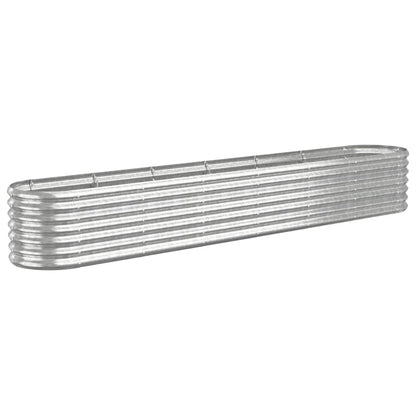 Garden Raised Bed Galvanised Steel 260x40x36 cm Silver