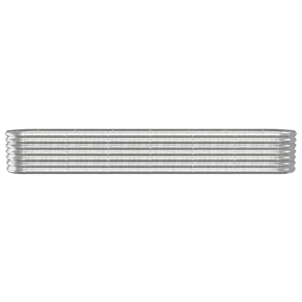 Garden Raised Bed Galvanised Steel 260x40x36 cm Silver