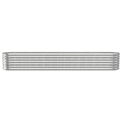Garden Raised Bed Galvanised Steel 260x40x36 cm Silver
