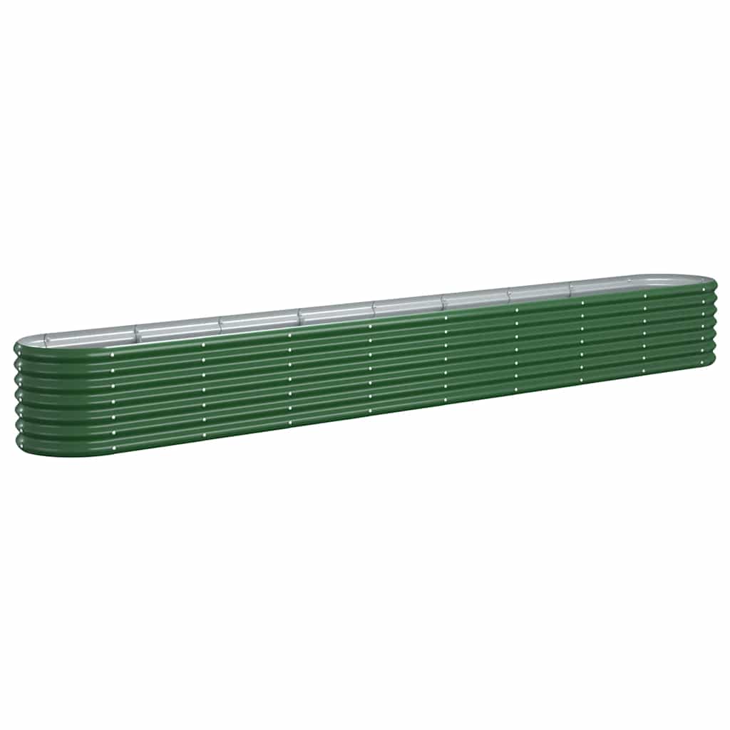 Garden Raised Bed Galvanised Steel 332x40x36 cm Green