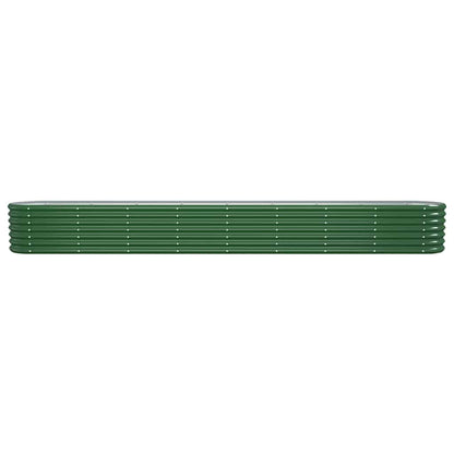 Garden Raised Bed Galvanised Steel 332x40x36 cm Green