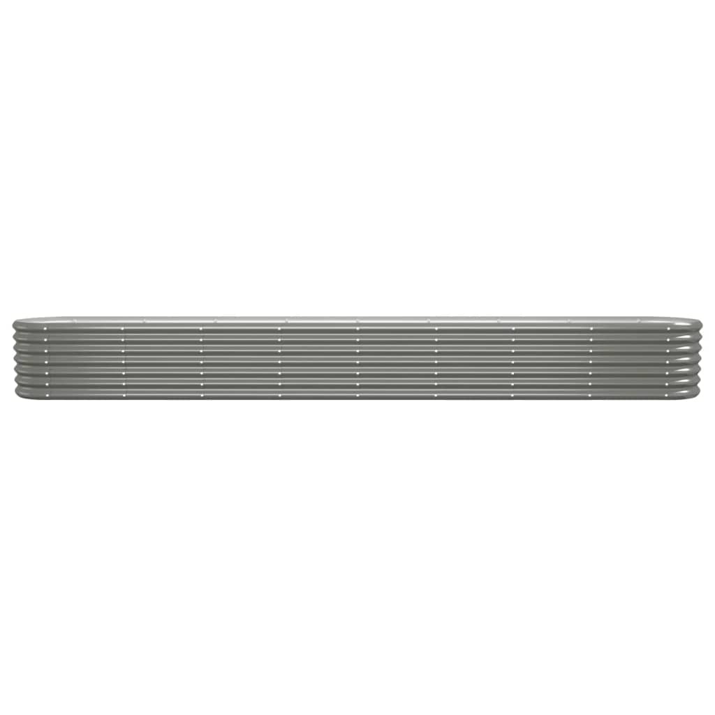 Garden Raised Bed Galvanised Steel 332x40x36 cm Grey