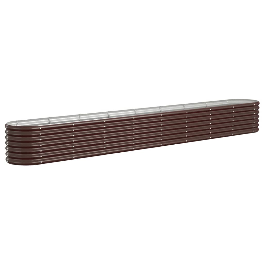 Garden Raised Bed Galvanised Steel 332x40x36 cm Brown