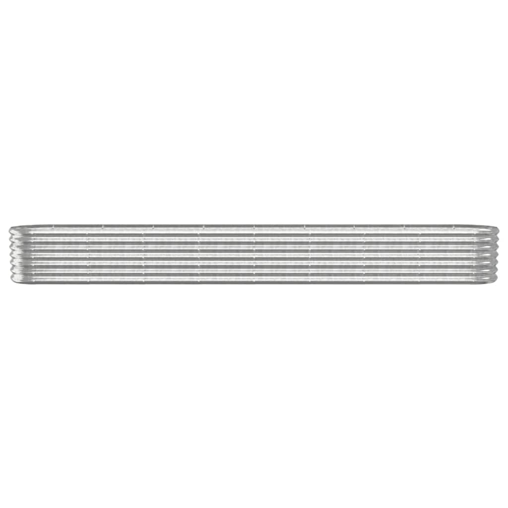 Garden Raised Bed Galvanised Steel 332x40x36 cm Silver