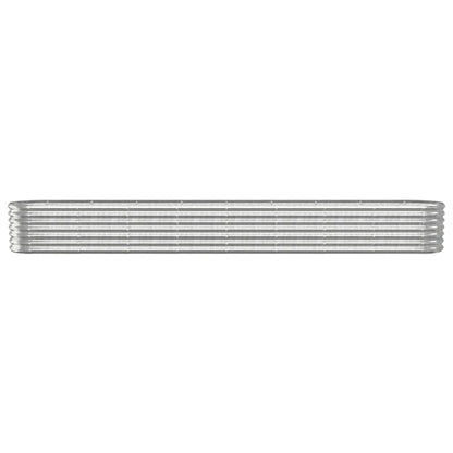 Garden Raised Bed Galvanised Steel 332x40x36 cm Silver