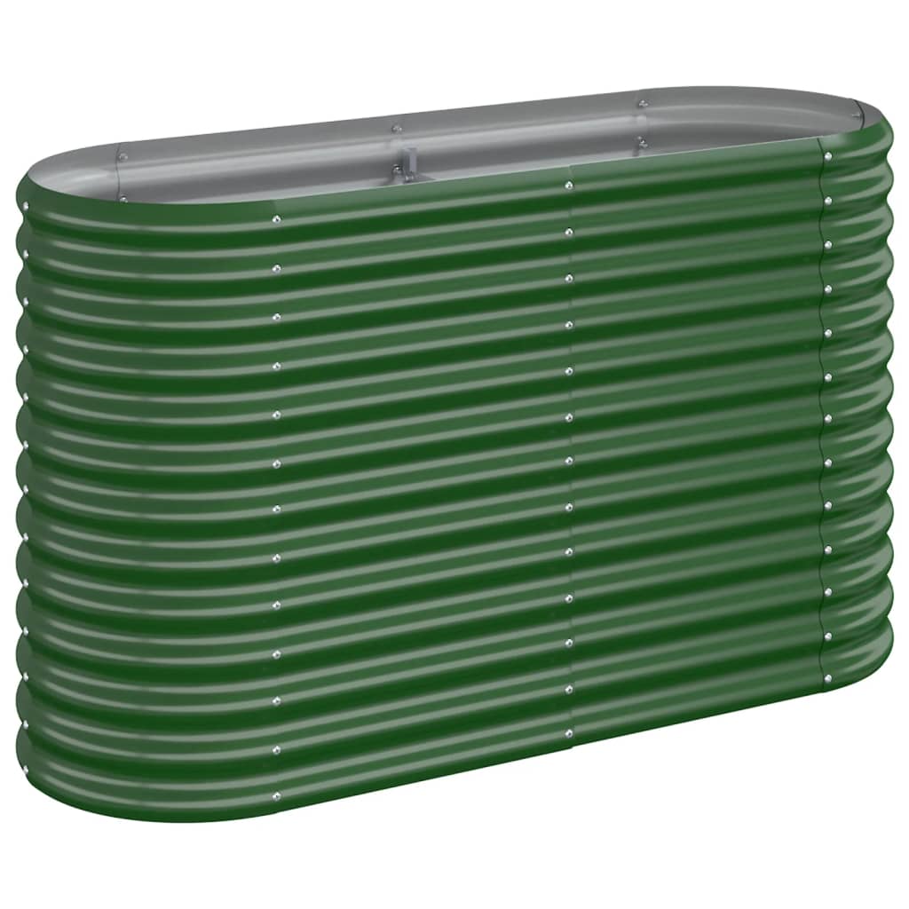 Garden Raised Bed Galvanised Steel 114x40x68 cm Green