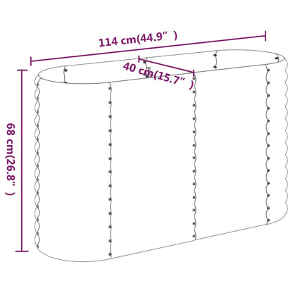 Garden Raised Bed Galvanised Steel 114x40x68 cm Anthracite