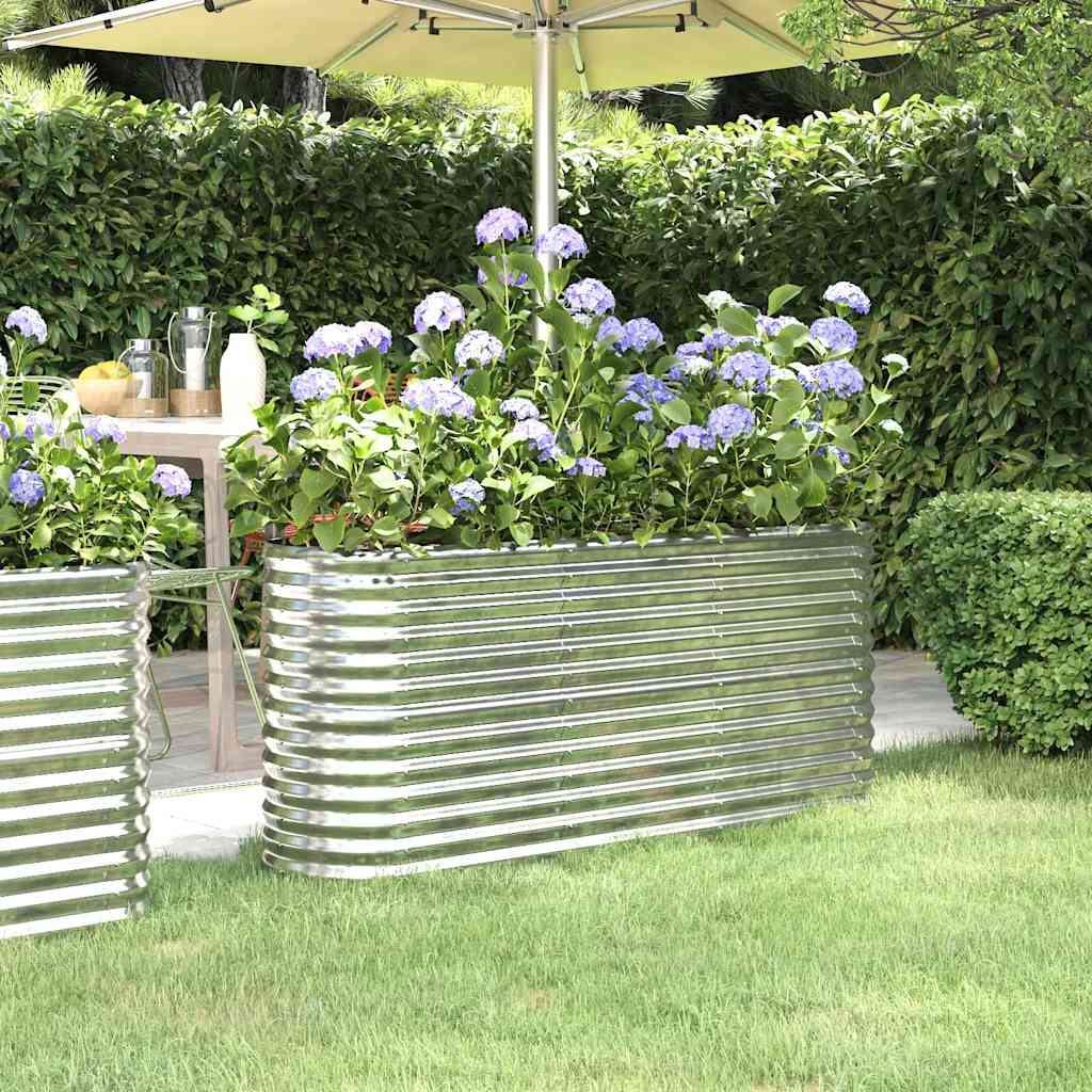 Garden Raised Bed | Silver | Powder-coated steel | Large | Durable