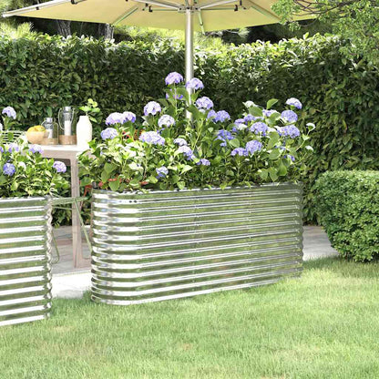 Garden Raised Bed | Silver | Powder-coated steel | Large | Durable