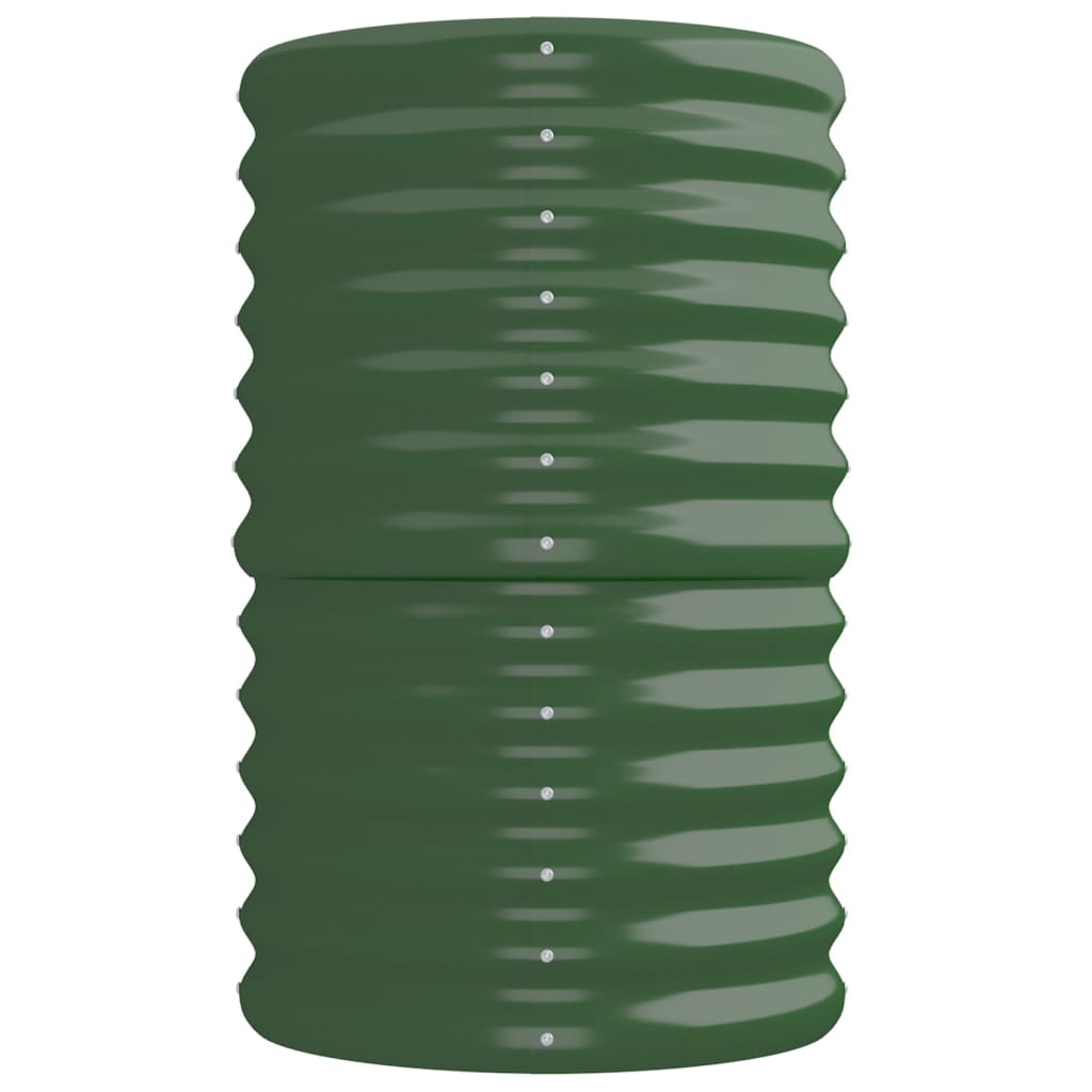 Garden Raised Bed Galvanised Steel 224x40x68 cm Green