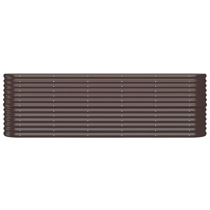 Garden Raised Bed Galvanised Steel 224x40x68 cm Brown