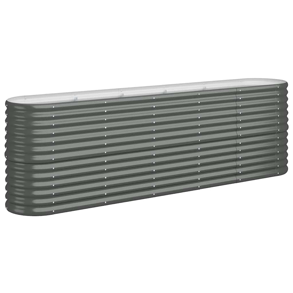 Garden Raised Bed Galvanised Steel 224x40x68 cm Anthracite