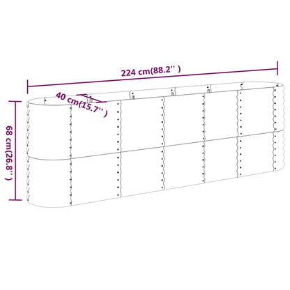 Garden Raised Bed | Silver | Powder-coated steel | Large | Durable