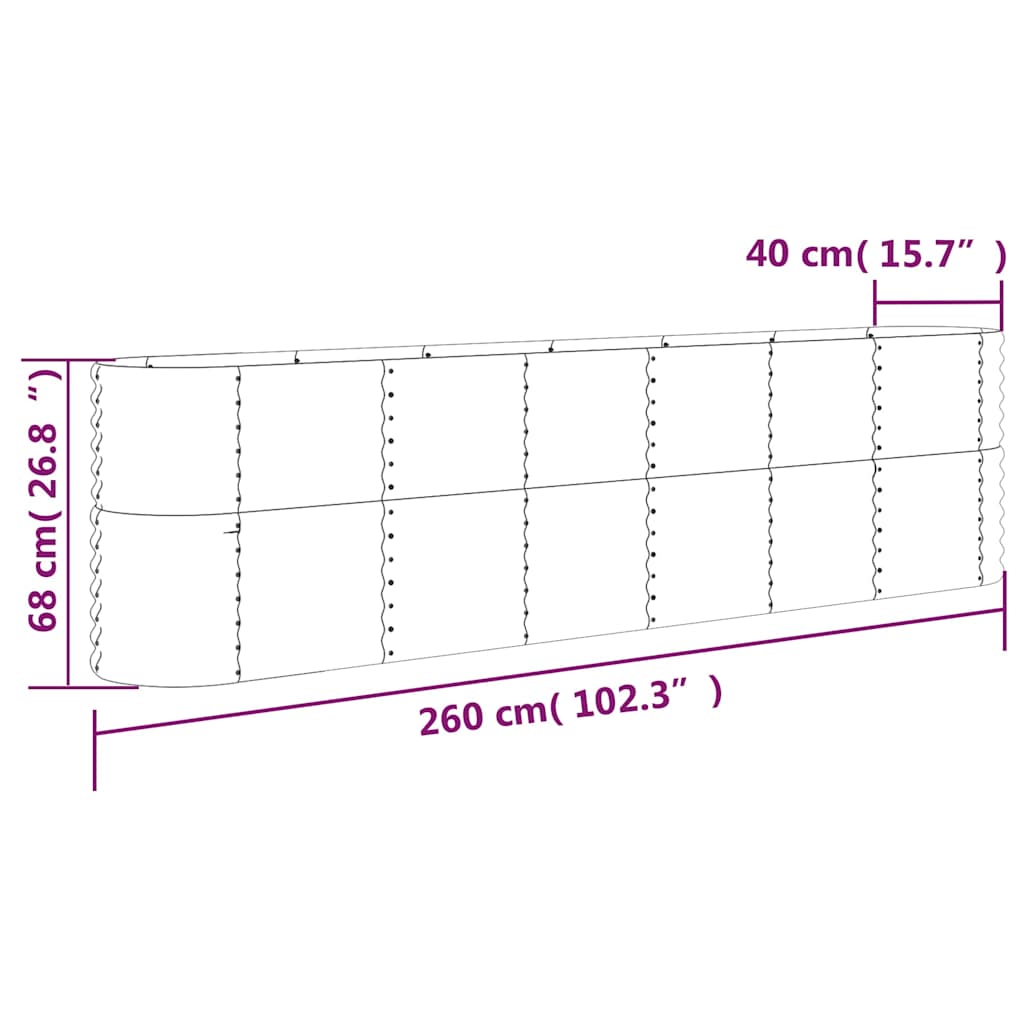 Garden Raised Bed | Green | Powder-coated steel | Large | Durable
