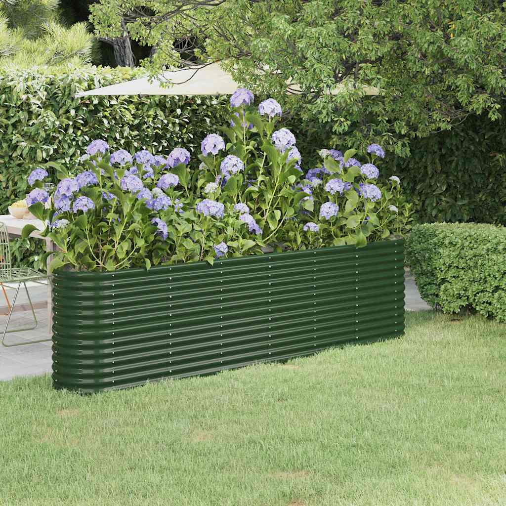 Garden Raised Bed | Green | Powder-coated steel | Large | Durable
