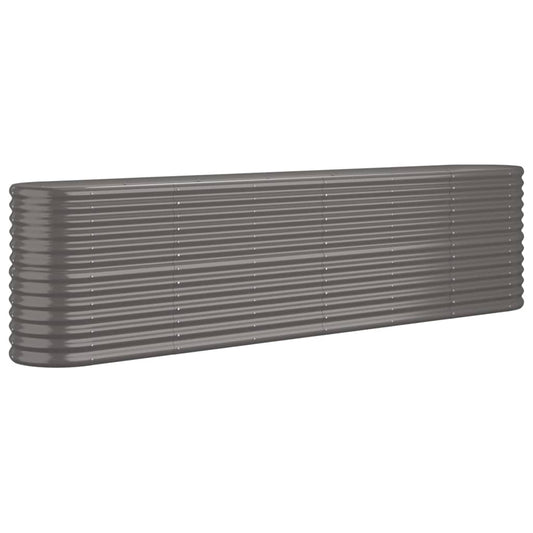 Garden Raised Bed Galvanised Steel 260x40x68 cm Grey
