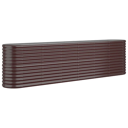 Garden Raised Bed Galvanised Steel 260x40x68 cm Brown