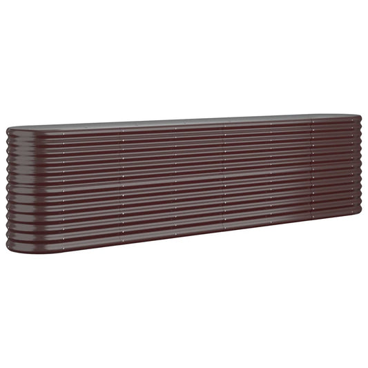 Garden Raised Bed Galvanised Steel 260x40x68 cm Brown