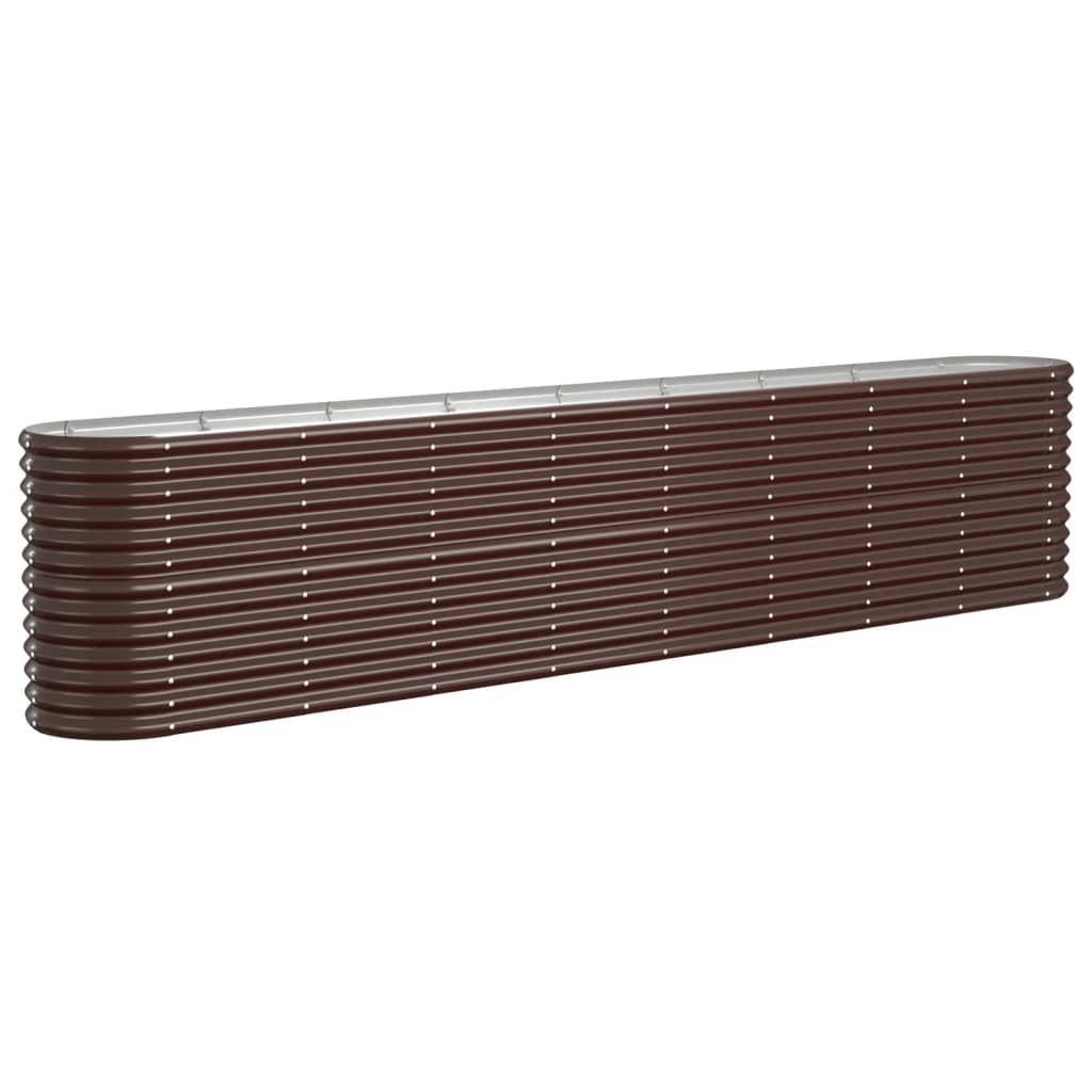 Garden Raised Bed Galvanised Steel 332x40x68 cm Brown