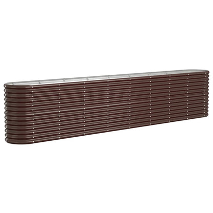 Garden Raised Bed Galvanised Steel 332x40x68 cm Brown